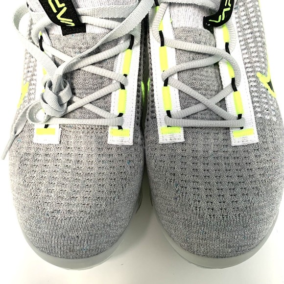 Nike Air Vapormax Flyknit Youth Shoes Size 4Y Gray Volt Green Sneaker DB1550-005 - Picture 7 of 8